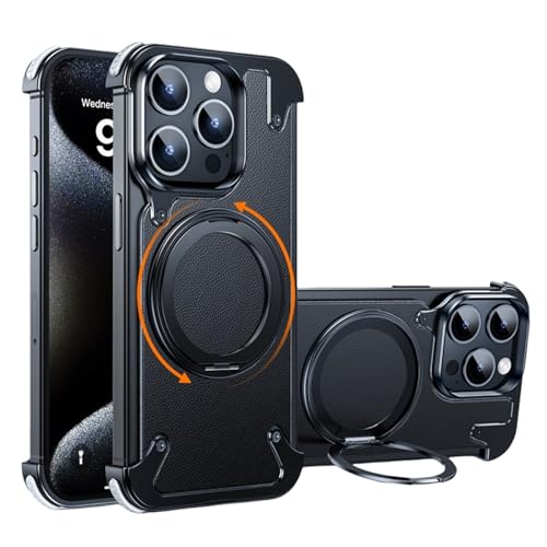 Coque iPhone 15 Pro Max luxe en cuir et cadre métal invisible