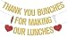Hzbcxs Thank You Bunches for Making Our Lunches Banner School Lunch Ladies Appreciation Decorations School Lunch Staff Appreciation Party Decorations Gold
