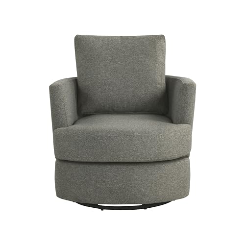 Sillón giratorio moderno tejido poliéster gris miniatura 2