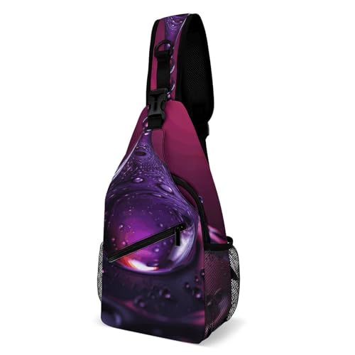 Mochila cruzada morral púrpura para senderismo y viaje miniatura 1