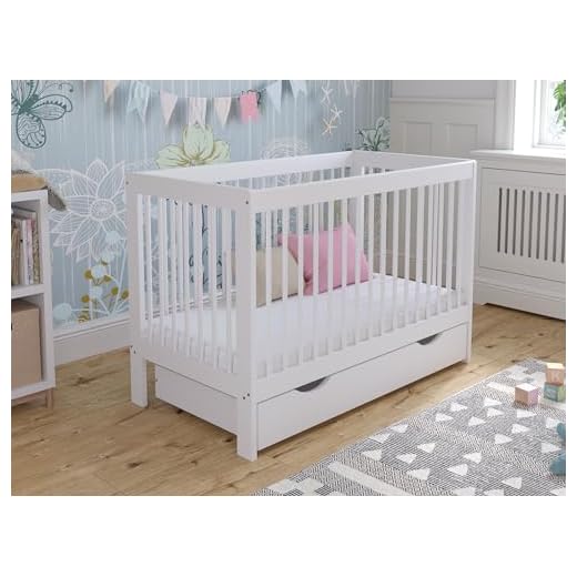 Love For Sleep Lit Bebe Evolutif 120x60cm Transformable avec Barrière de Sécurité Blanc LUCA lit evolutif Bebe en Bois Lit évolutif Enfant - Baby Bed, lit Bebe Fille, garçon