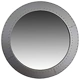 RUND, ELEGANT UND ROBUST der runde Spiegel ist aus Aluminium hergestellt, mit einer silber-matten Lackierung versehen sowie mit Spiegelglas ausgestattet worden. Diese Eigenschaften machen das Modell zu etwas ganz besonderen.