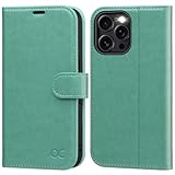 OCASE Funda para iPhone 16 Pro, Funda Antigolpes TPU en Cuero PU Tipo Cartera, Bloqueo RFID, Ranuras para Tarjetas, Cierre Magnético, Compatible con iPhone 16 Pro (6,3 Pulgadas) - Verde
