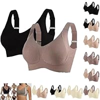 French Days Pas Cher Soutien Gorge sans Armature Jaune Minimiseur Brassiere Femme Sport Lingerie Dentelle Bain sous Vetements Allaitement Mastectomie pour Prothese Croisé Devant Agrafe Yoga