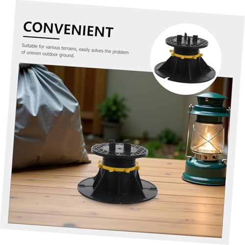 Support de sol extérieur WOONEKY réglable noir pour terrasse et dalles - 4