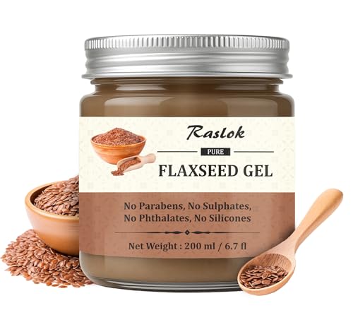 Raslok Pure Flaxseed Gel| Hydrates & Nourishes Hair | Lightweight & Gentle Formula | Supports Healthy-Looking Hair | Safe for All Hair Types | Hair Curling Gel 6.7 fl oz - 200ml