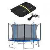 Filet de sécurité pour trampoline 244/305 /366 /427 cm, filet de rechange pour trampoline d'intérieur avec fermeture éclair et boucles, filet de protection pour trampoline de jardin, pour poteaux 6/8