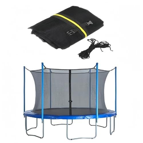 Filet de sécurité pour trampoline 244/305 /366 /427 cm, filet de rechange pour trampoline d'intérieur avec fermeture éclair et boucles, filet de protection...