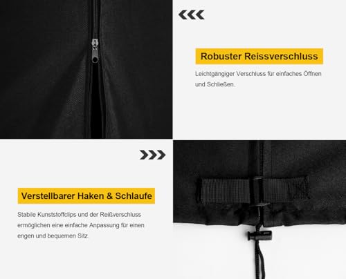 Dokon Abdeckung für Hängesessel Wasserdicht Hängesessel Schutzhülle mit Reißverschluss und Kordelzug, Winddicht Anti-UV Robustes 420D Oxford-Geweb für Schwingsessel, Hängestuhl Hülle (190x115cm)