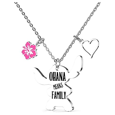 HOFOYA Ohana Means Family Pendant Necklace Hawaiian Blessing Jewelry Gift for Women Teens,Christmas Birthday Gifts. Cover