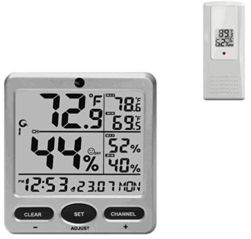 Ambient Weather WS-08 Wireless Indoor/Outdoor 8-Channel Thermo-Hygrometer with Daily Min/Max Display