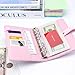 A6 Budget Binder Soft Faux Leather Binders Cover Refillable 6 Rings Loose Leaf Binding Cover for Planner Traveller Journal Accessories Supplies (Snap Pink A6)