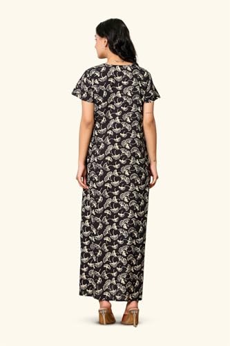 Image of NIHSAMAH Cotton Nighty for Women - Printed Stylish Night Gown, Comfortable Sleepwear Long Nightwear, Maxi