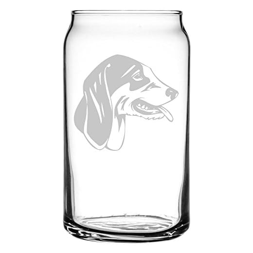Chien Francais Blanc et Noir (French White and Black Hound) Dog Personalized Custom Etched All Purpose 16oz Can Glass