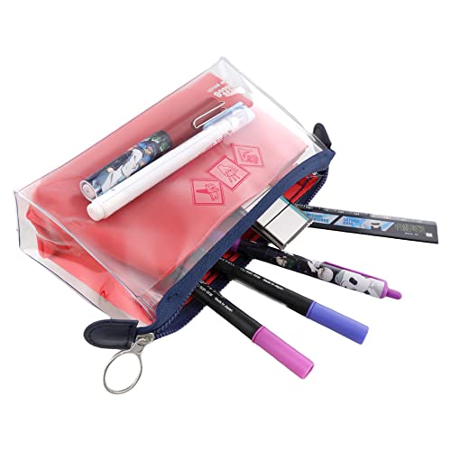 Image of SUN-STAR Jujutsu Kaisen, Gusset Clear Pouch mitte Large Capacity, for Pencil Case and Cosmetic Pouch, W7.5 x H3.9 x D2.4inch (19 x 10 x 6cm)
