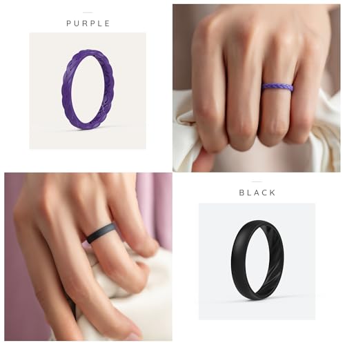 ThunderFit Silicone Rings for Her - Mix Women's Silicone Wedding Rings by ThunderFit - Used condition - Image 4