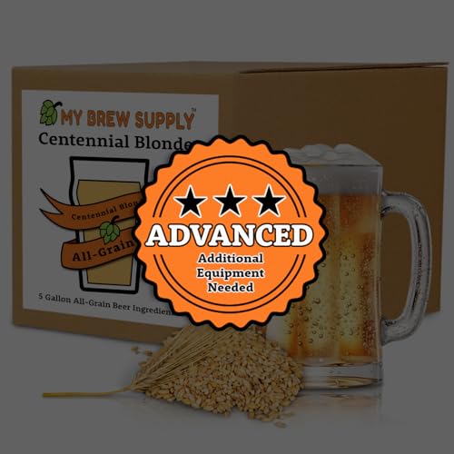 My Brew Supply Centennial Blonde Beer Brewing Kit | American 2-Row Pale Ale Malt | American Caramel Grain | Centennial Pellet Hops | Fermentis Safale Yeast | 5 Gallon Advanced All Grain Home Brewing - Thumbnail 2