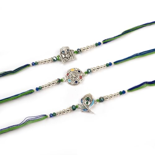 Image of Traditional Handmade Rakhi For Brothers | Designer Pearl, & Beaded Wrist Bands For Bhai| Thread Rakhi For Siblings | Elegant Handcrafted Bracelet For Raksha Bandhan