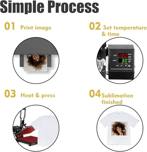 MR.R Premium-Sublimationspapier 125 g/m ² mit A4 × 100-Blättern Sowohl für Polyestergewebe als auch für Harte, steife Substratmaterialien geeignet für Epson, Sawgrass-Sublimationstintendrucker