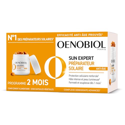 OENOBIOL SUN EXPERT Préparateur Solaire Anti-Âge - Efficacité Anti-Âge prouvée - Protection cellulaire renforcée - Favorise un hâle intense, éclatant -...