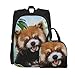 Xubrextas 2pcs Backpack Set For Boys,Red Panda Backpacks And Lunch Box For Girl Elementary Bags Teens Bookbags