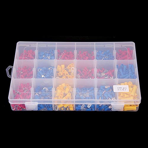 Davitu Terminals - Hot 1200 X Assorted Insulated Electrical Wire Terminal Crimp Connector Spade Set Box - (Color: Multi)