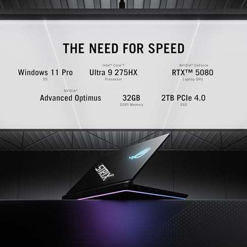 Image of ASUS ROG Strix SCAR 16 (2025) Gaming Laptop, 16 inch ROG Nebula HDR 16:10 2.5K 240Hz /3ms, NVIDIA GeForce RTX 5080, Intel Core Ultra 9 275HX, 32GB DDR5, 2TB PCIe Gen 4 SSD, Wi-Fi 7, Win 11 Pro, G635LW-XS97