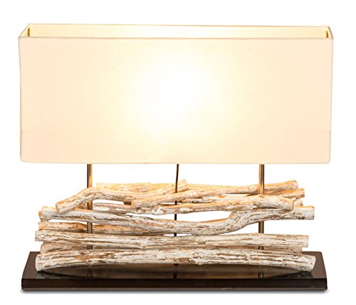 levandeo Lampe Lampe de table/lampe de table en bois recyclé – Design Bois Lampe bois flotté 49,5 x 17 cm Hauteur 45 cm – chaque est unique bois massif...