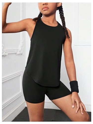 Image of BEAUDRM Girl's 2 Piece Workout Outfits Crop Top and Shorts Athletic Sets | Activewear Sets,Dance Sets,Tumbling Outfits,Hip Hop Dance Outfits,Cheer Practice Outfits for Girls