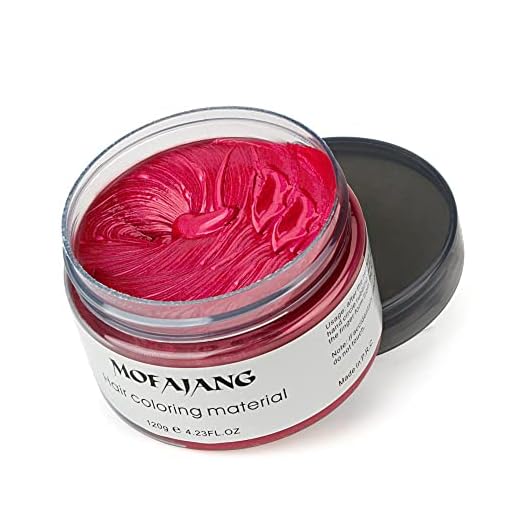 MOFAJANG Hair Coloring Dye Wax, Wine Red Instant Hair Wax, Temporary Hairstyle Cream 4.23 oz, Hair Pomades, Natural Hairstyle Wax for Men and Women Party Cosplay