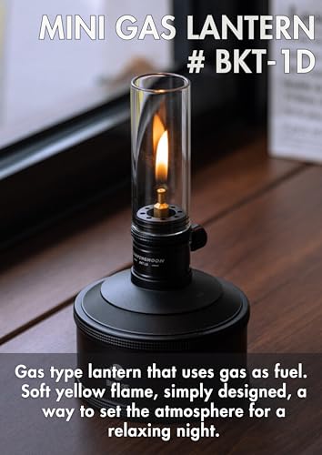 Image of CAMPINGMOON Gas Candle Lantern for EN417 Canisters with EVA Case (Black) | Soft gas candle flame for outdoor dining and camp tables