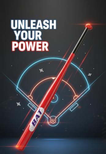 Image of Morex Baseball Bat | 32 Inch | Heavy Duty Steel Metal and Aluminium Alloy Sports Bat with Anti-Slip Grip for Baseball Game, Best for Beginners, Training and Self Defense. (Red)