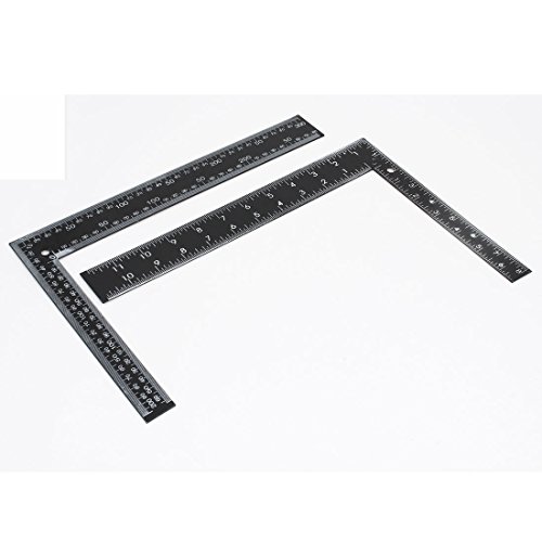 Regla escuadra L metálica 0-30cm doble escala miniatura 1