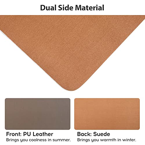 Image of Desk Pad Large, DOBAOJIA Desk Mat, Laptop Mat, Writing Pad, Desk Blotter, Extended Mouse Mat, Large Mouse Pad for Office /Home, PU Leather Waterproof +Suede Non-Slip 35.4 inch X 16.9 inch (Mud)