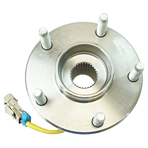 Image of TRQ Rear Left and Right Wheel Bearing and Hub Assembly Set 2 Piece Compatible with 2009-2013 Chevrolet Corvette Base Model 30 Spline Axle 2009 Cadillac XLR 30 Spline Axle