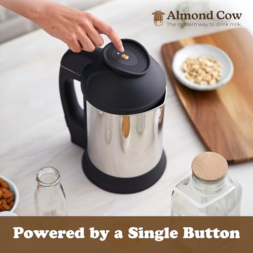 Image of Almond Cow Nut Milk Maker Essentials Bundle - Includes Plant-Based Milk Maker, 60 fl oz Glass Pitcher with Lid & Spout, and 13 inch Cleaning Brush - DIY Nut Milk, Perfect Accessories for Homemade Nut Milk