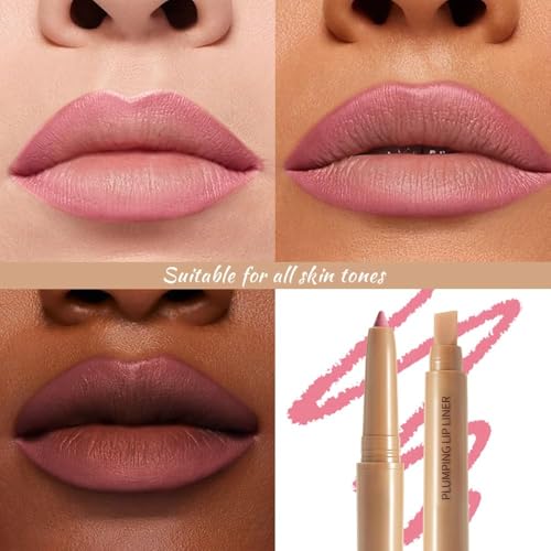 Image of Matte Lip Liner - Dual-Ended Retractable Pencil with Silicone Smudger, Waterproof Long Wear Crayon for Flawless Contour & Plump Lips, Vegan Cruelty-Free Beauty for Everyday Elegance (01#, 1PCS)