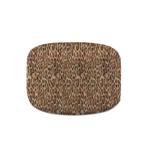 Barpapier Round Pouf Ottoman Leopard Seamless Pattern Animal Print Foot Stool Foot Rest Floor Stool Bean Bag Chair Cotton Linen Removable Indoor Outdoor for Living Room Bedroom