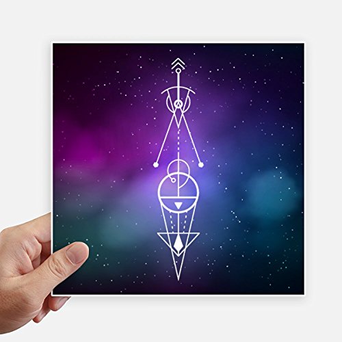 Autocollant carré géométrie triangle alien DIYthinker 4pcs - 2