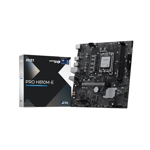 MSI Scheda madre PRO H810M-E, mATX, supporta processori Intel Core Ultra (serie 2), LGA 1851 - DDR5 Memory Boost (6400 MT/s MAX), PCIe 5.0 x16, M.2 Gen4, 2.5G LAN - Scheda madre