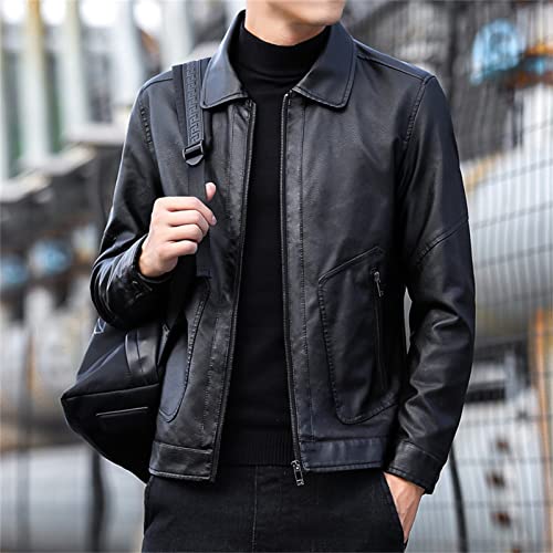 Chaqueta de cuero sintético para hombre, color negro, talla 4X-Large miniatura 5