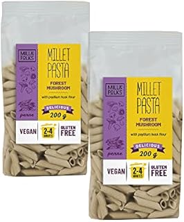 Mill & Folks Millet Pasta Penne Forest Mushrooms 2x200g | Vegan & Gluten-Free