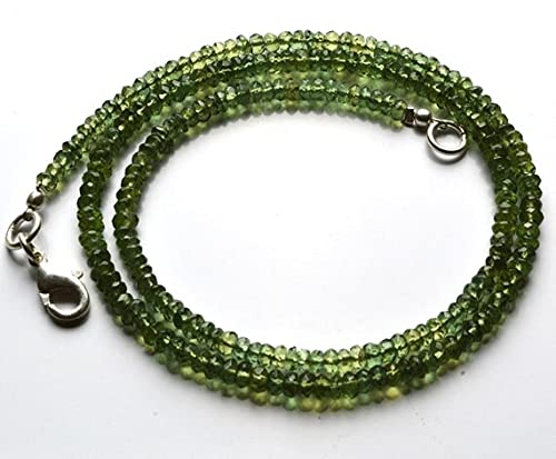 LKBEADS 1 sznur naturalny 43 cm ś. --AAA-zielony kolor apatyt rondelle fasetowane koraliki naszyjnik 2,5 do 3 mm