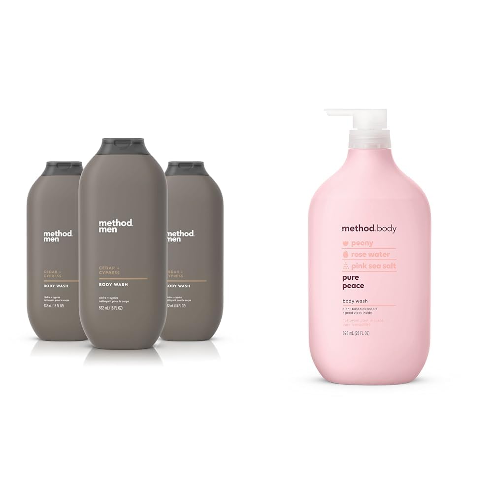 Method Men Body Wash Cedar Cypress Paraben and Phthalate Free 18 FL Oz Body Wash Pure Peace Paraben
