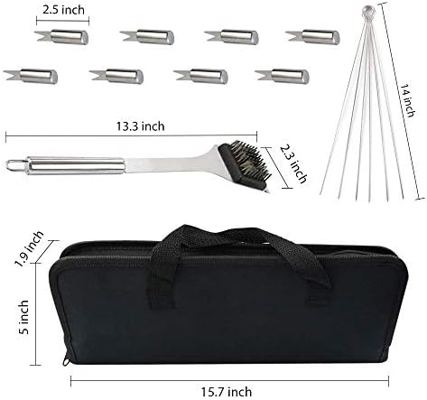 trounistro BBQ Barbecue Tool Set, 20 Pcs Stainless Steel Barbecue Accessories with Storage Bags, Complete Outdoor Barbecue Grill Utensils Set, BBQ Grilling Tools Set for Halloween Christmas