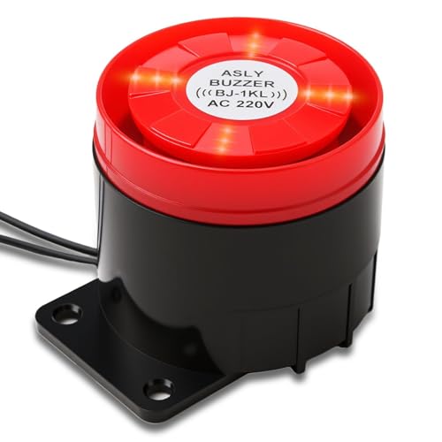 Kabelgebundene 220V 120DB Mini-Sirene Mit Blitzlicht-Lautsprecher Für Sicherheitsalarmsystem Zu Hause, Im Büro, Im Geschäft, In Der Garage, Alarmsystem-Kit Mit 3,5-mm-Stecker