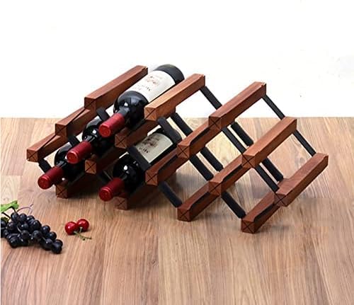 Support de Rangement de comptoir en métal Design de Table Compact Idéal pour la Cuisine ou Le Bar à la Maison Porte-Bouteille élégant et Fonctionnel pour 9 Bouteilles