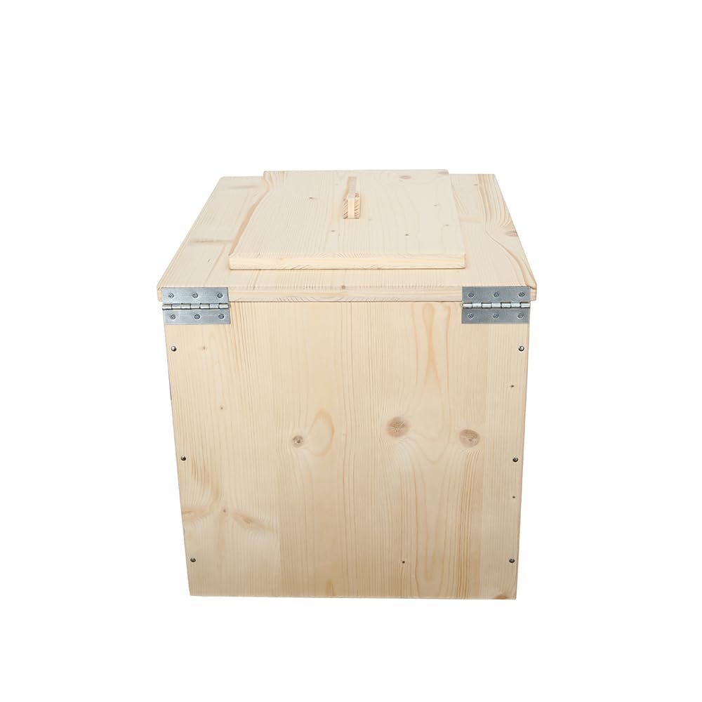 Toilette sèche en Bois, livré monté avec Seau 20L Plastique - Bord Droit - Fabrication Française - N1