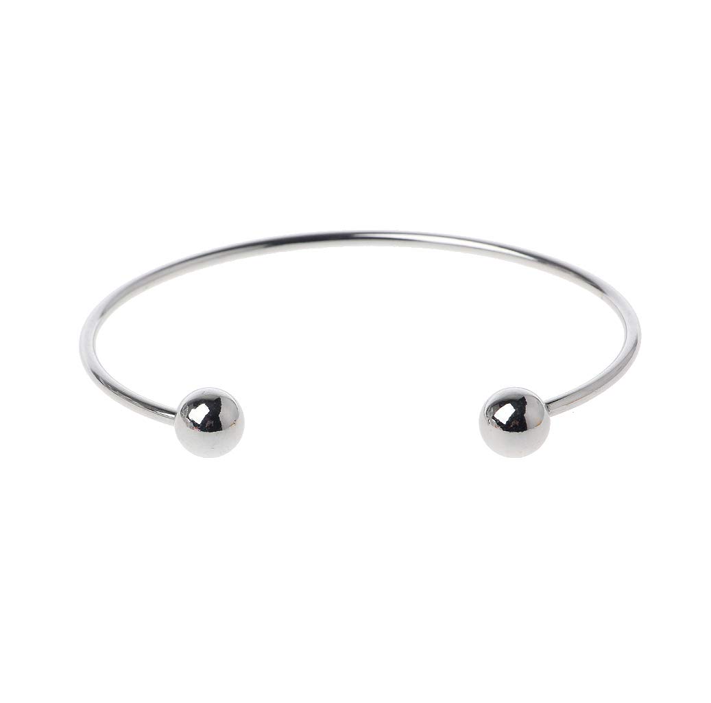 SimpleLif Bracelet Ball Closure Adjustable Wire Blank Bracelet Expandable Bangle DIY Jewelry Making