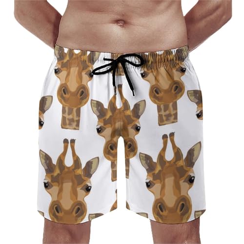 Shorts de bain homme girafe mignonne taille S avec poches et cordon